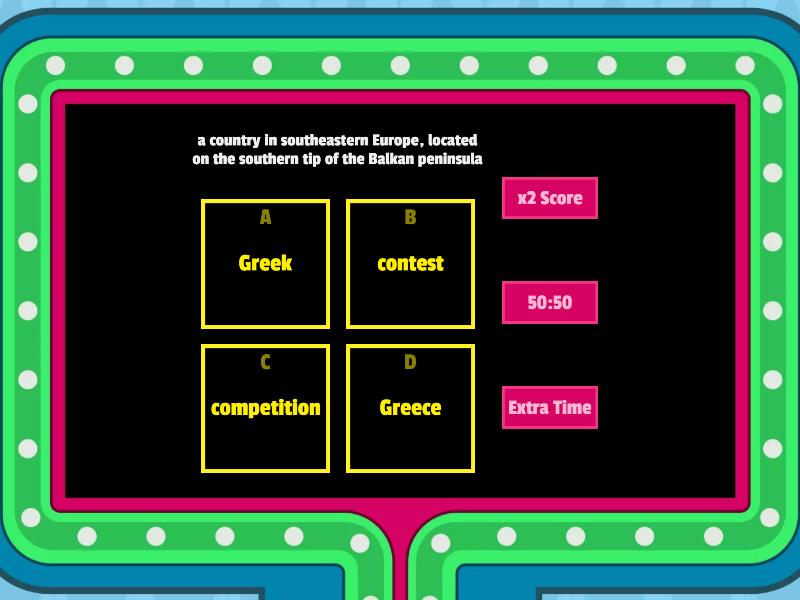 Gameshow Ancient Greek Olympic Games Gameshow Quiz