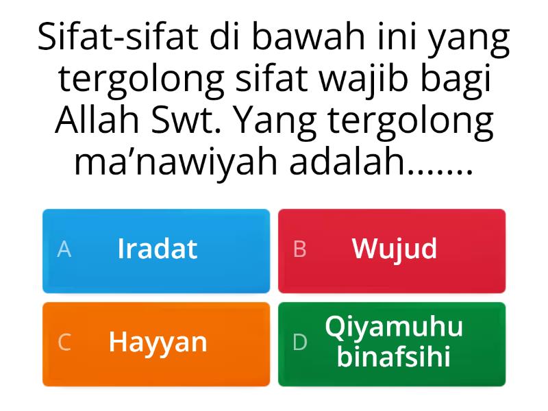 Quiz Aqidah Akhlaq (Sifat Sifat Allah) - Kuis