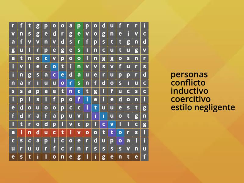 Resolución de conflictos - Sopa de letras