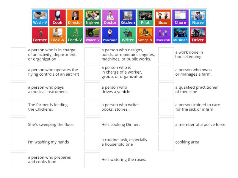 JOBS AND CAREERS / LABOR. - Match up