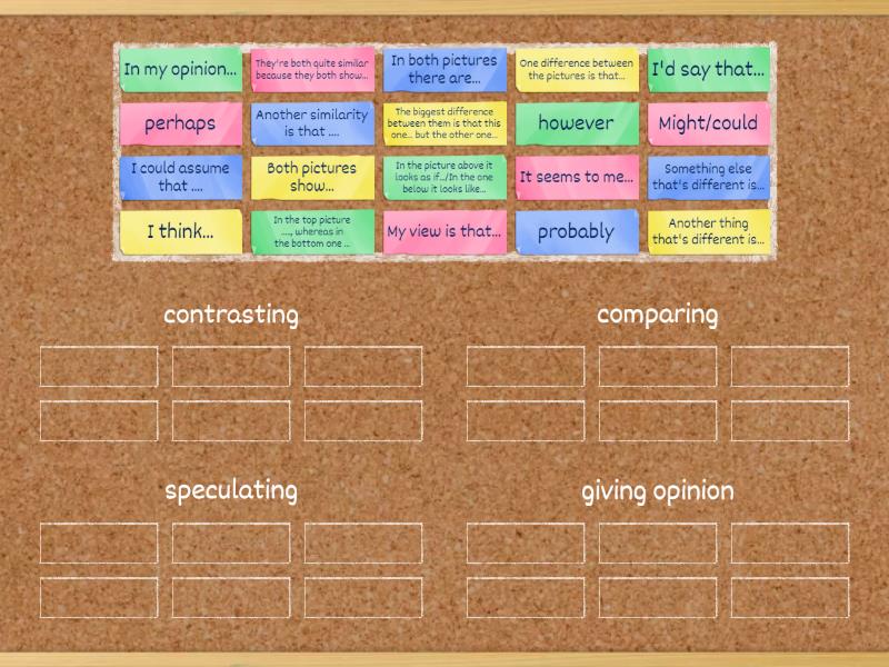 FCE speaking part 2 useful phrases - Ordenar por grupo