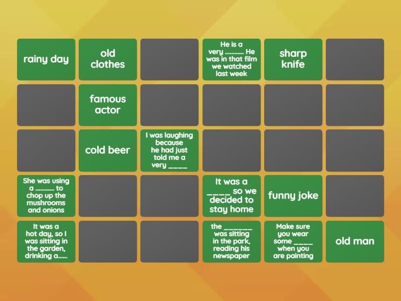 What's the collocation - Matching pairs