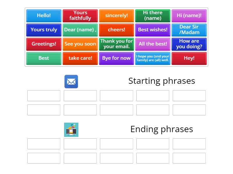 Email writing - Group sort