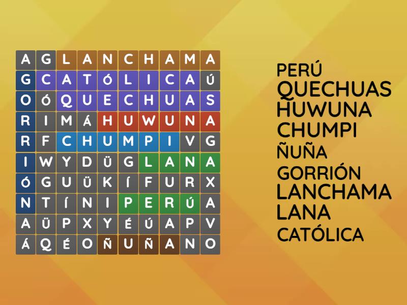 Quechuas - Sopa De Letras