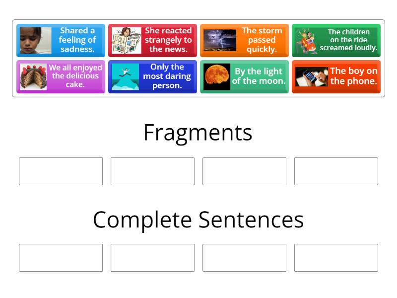 Fragments and complete sentences - Group sort