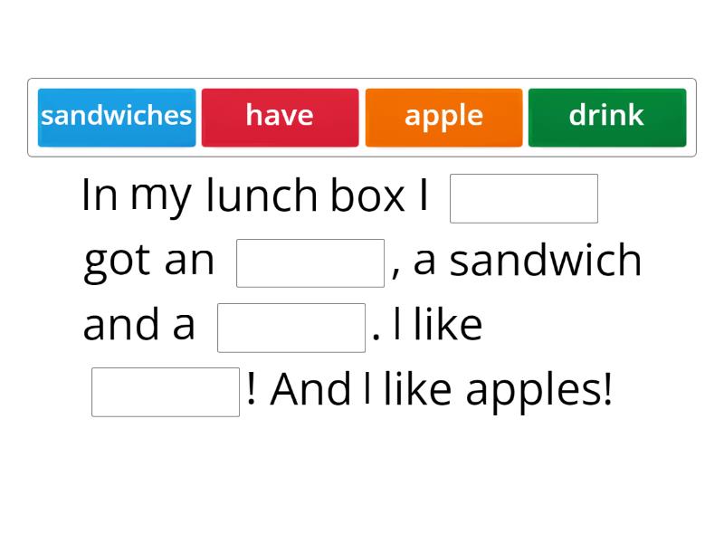 In my lunch box - Закончите предложение