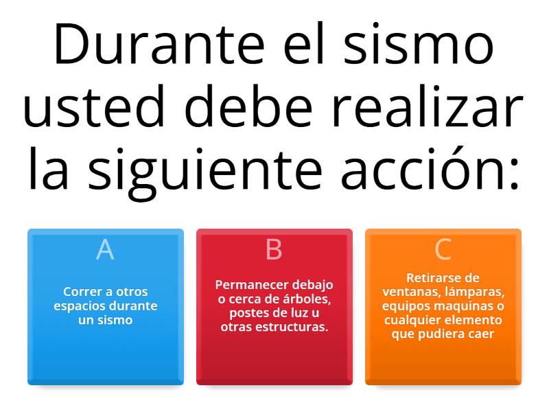 ¿Sabes Que Hacer En Caso De Sismo? - Quiz