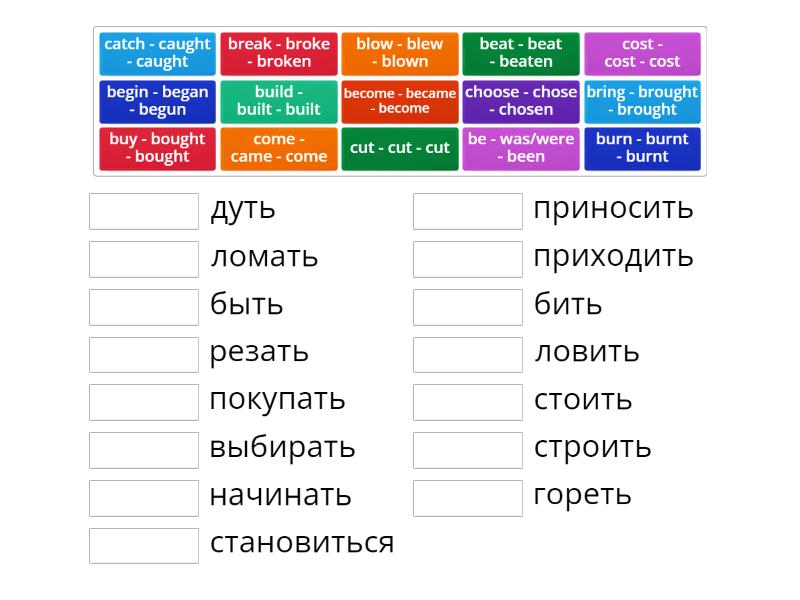 Gateway B1+ Irregular verbs (BE-CUT) - Match up