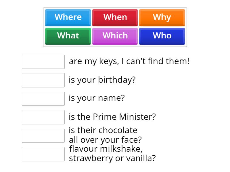 WH Questions - Match up