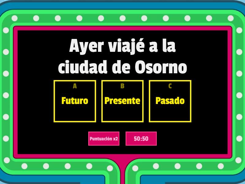 Actividad Tiempo Verbales / Pasado - Presente - Futuro - Concurso De ...