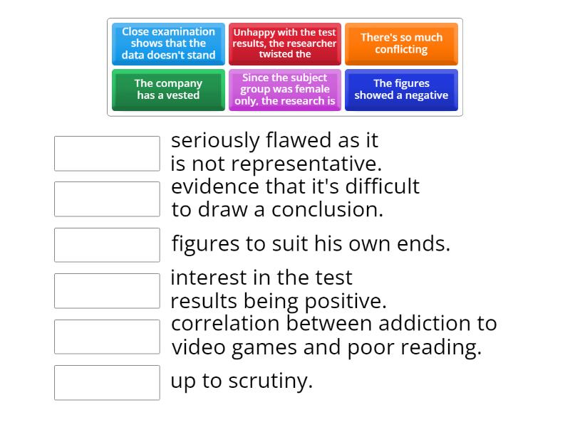 Vocabulary Statistics - Match up