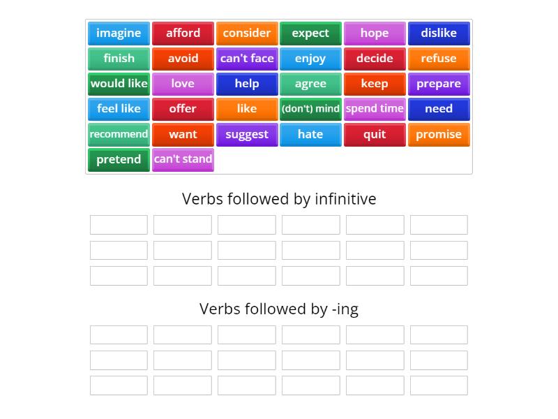01 Verb patterns - Group sort