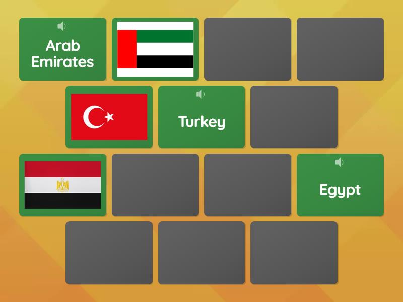 Introduction: match countries with flags - Matching pairs