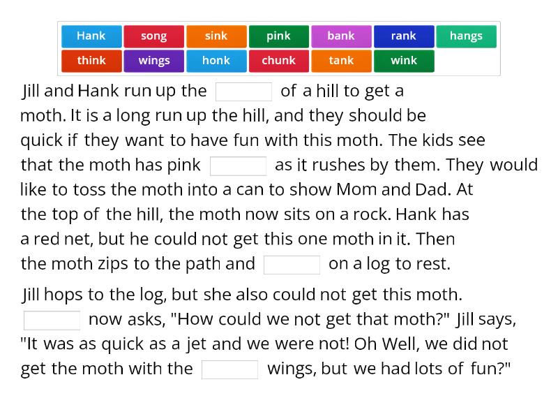 The Moth With Pink Wings - Complete The Sentence