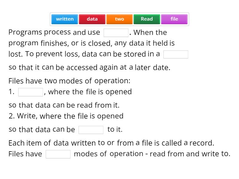 2.2 Basic File Handling Operations - Complete the sentence