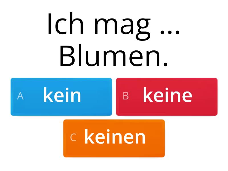 Kein/keine/keinen - Quiz