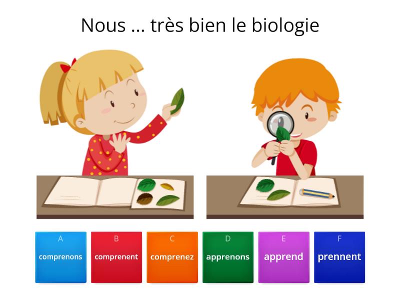 Verbes Prendre/ Apprendre/ Comprendre - Quiz