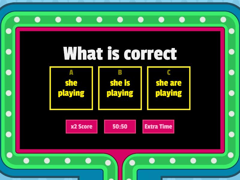 present progressive sentences - Gameshow quiz