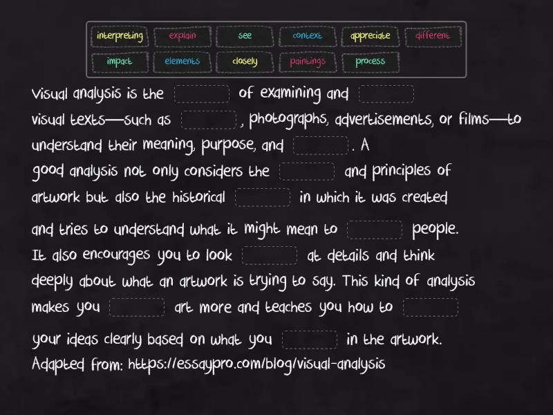 What is Visual Analysis? Uzupełnij zdanie