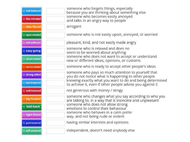 EF Upper Unit 1B compound adjectives - Match up