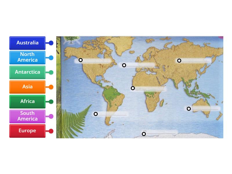 Map of the world - Labelled diagram