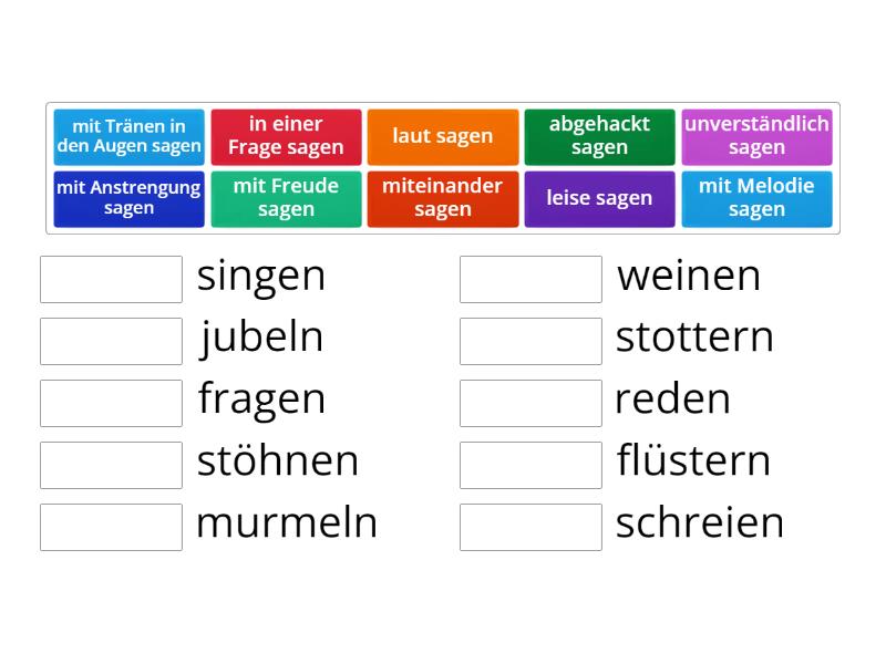 Wortfeld "sagen" - Match up