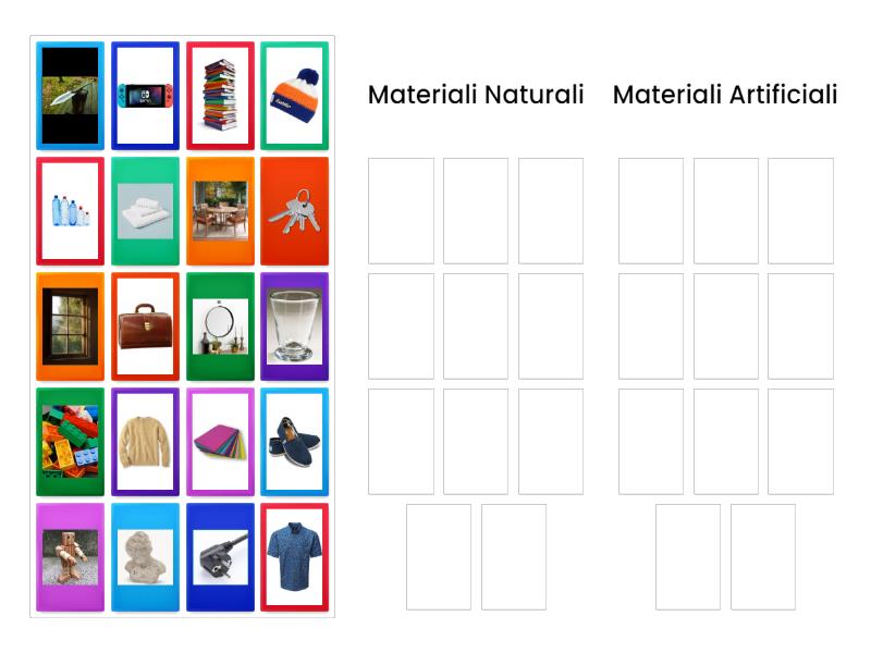 materiali naturali e artificiali - Group sort