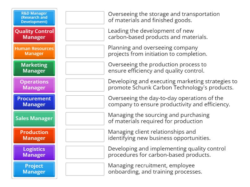 Job Responsibilities Matching Game - Match up