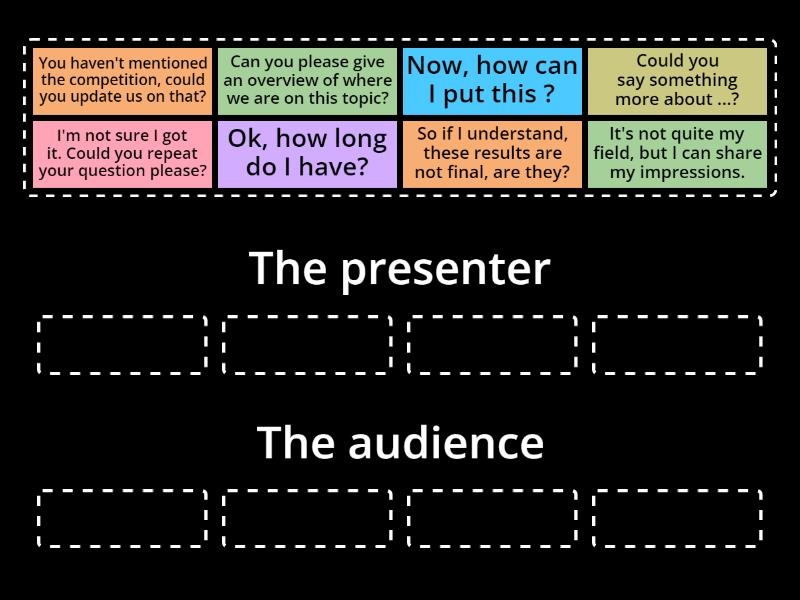 Presentations - questions - Group sort