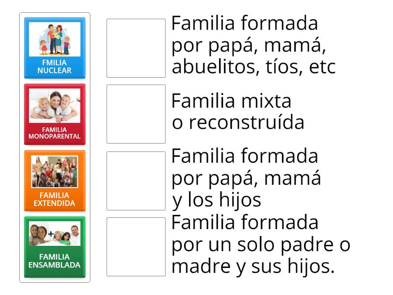 TIPOS DE FAMILIA - Une las parejas