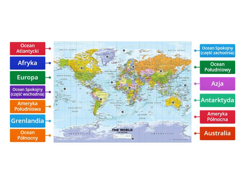 Mapa świata (Rysunek z opisami) - Labelled diagram