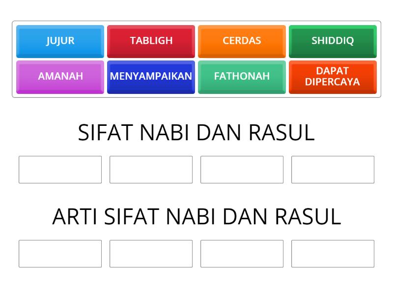 SIFAT WAJIB NABI DAN RASUL - Group sort