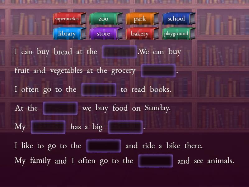 Places (Text) - Complete the sentence