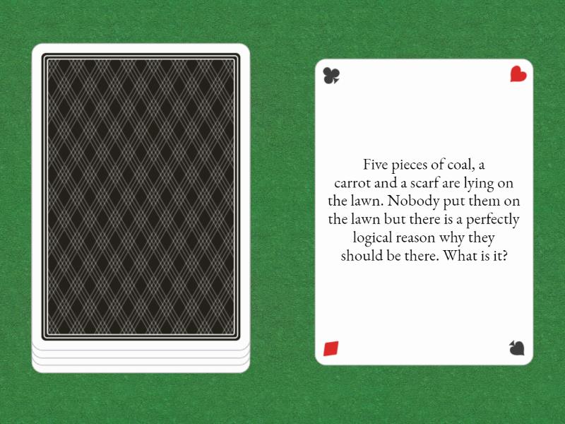 Past modals of deduction. Riddles - Speaking cards