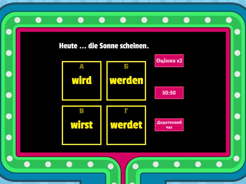 Das Futur I [werden] - Gameshow Quiz