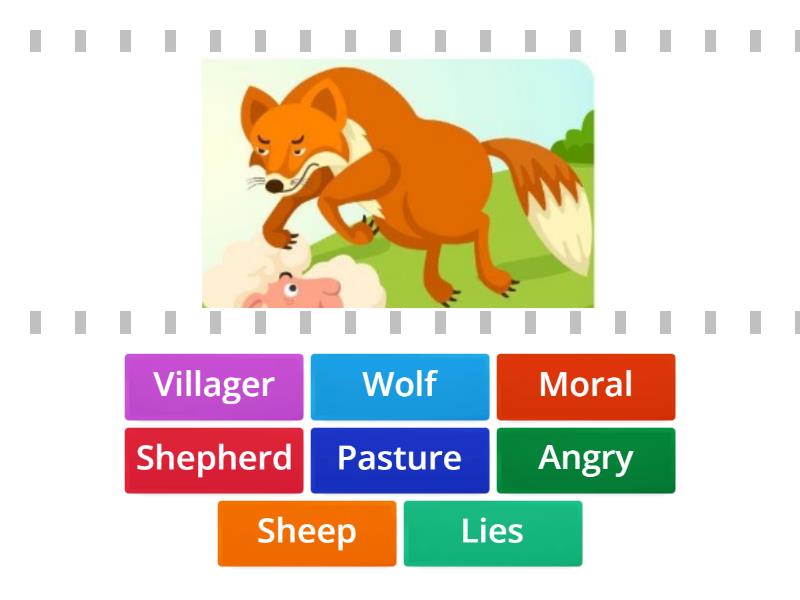 Matching Game "The Boy who Cried Wolf" - Cada oveja con su pareja