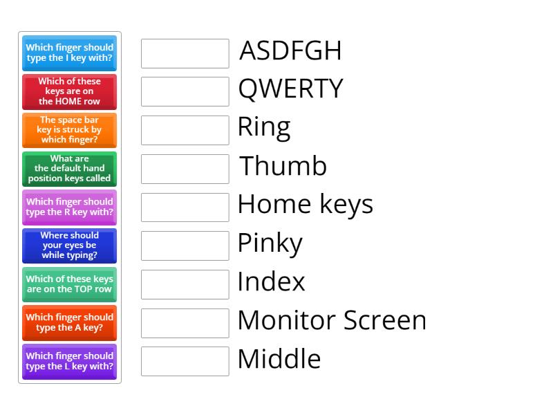 Keyboarding Practice - Match up