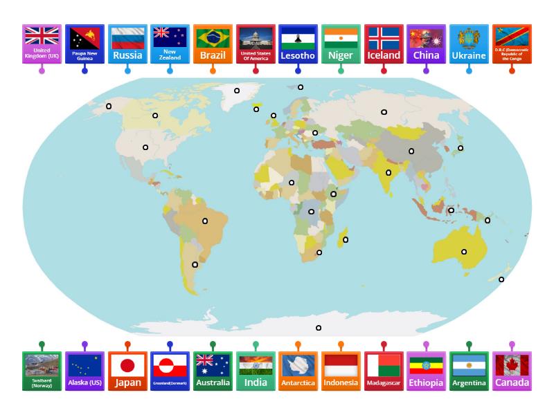 Countries of the World - Labelled diagram