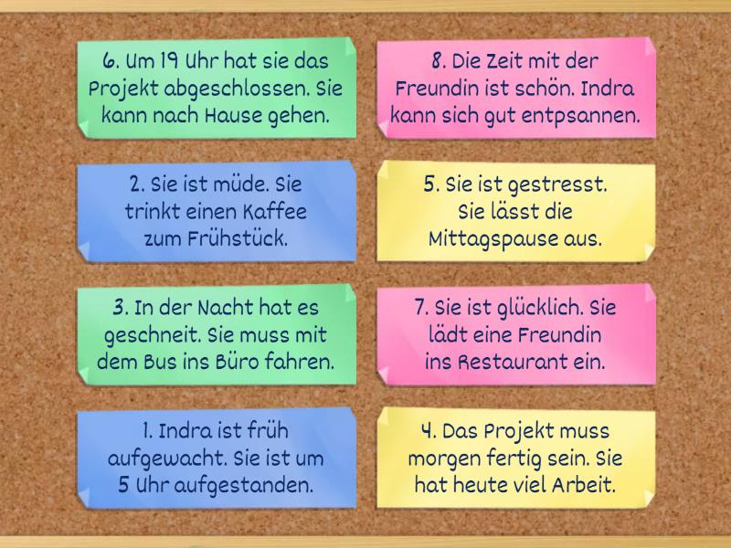 so...dass oder sodass? Verbinden Sie die Sätze. Fichas giratorias