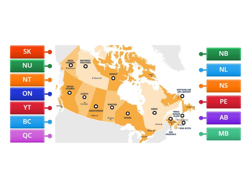 Provincial Abbreviations - Labelled diagram