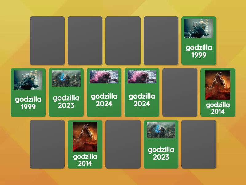 jogo da memoria do gojira (godzilla) - Eşleşen çiftler