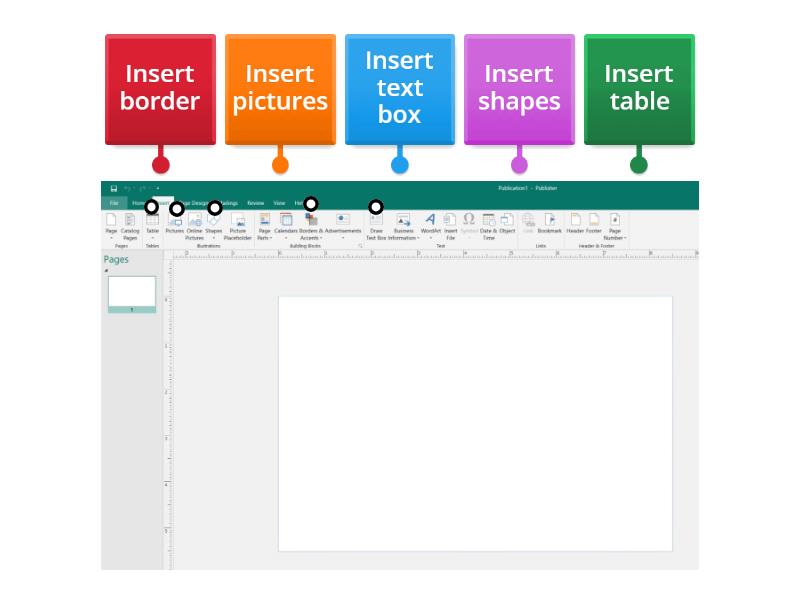 Using Publisher - Labelled diagram