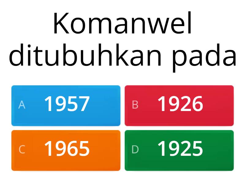 SEJARAH TAHUN 6:MALAYSIA DALAM KOMANWEL - Quiz