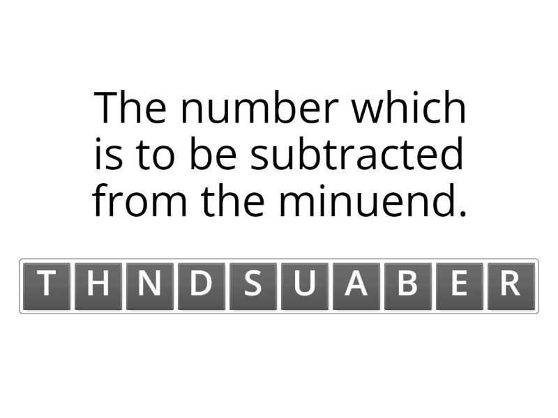 subtraction number sentence parts