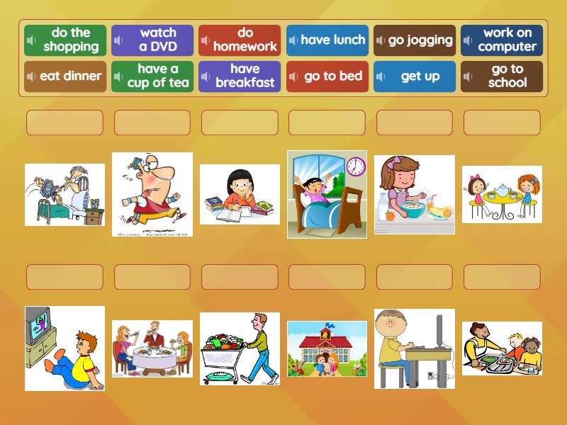 Spotlight 5 Unit 6a Daily activities - Match up