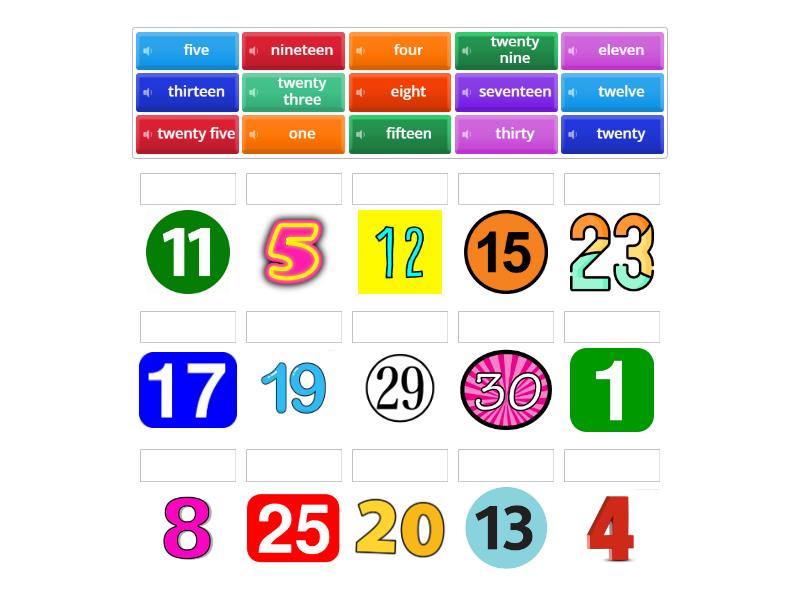 Match Numbers 1 30 Match Up