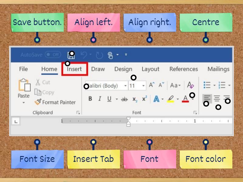 Microsoft Word Toolbar Formatting Icons Labelled Diagram