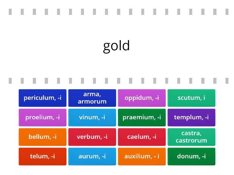 Neuter 2nd Declension Flip Tiles - Find The Match