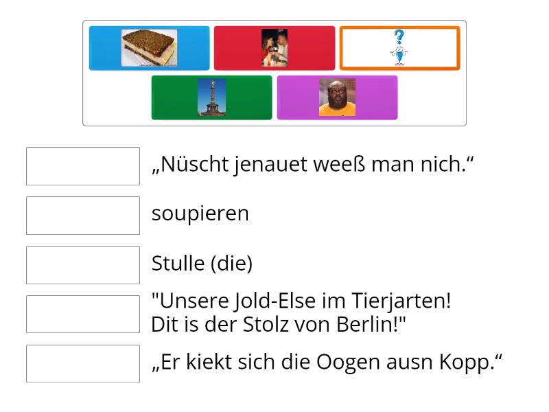 Kannst Du Berlinerisch? (1) - Match up