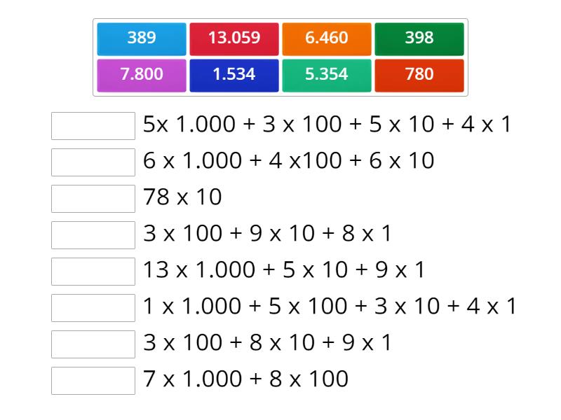 5 X 100 3 X 10 4 X 1